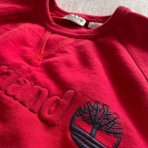 Timberland crewneck sweatshirt with raised word mark and embroidered tree logo